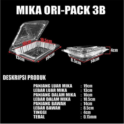 Mika Kue Nasi Per Pack Plastik Bening Uk 3/4/5/6/7 Kemasan Jajanan Pasar Serba Guna Var