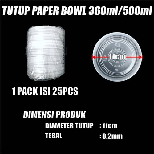 Tutup Paper Bowl HALAL Rapat Klop 360ml 500ml /Tutup 650ml 800ml / Inner Tray Sekat 650ml 800ml Pack