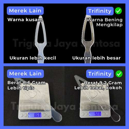 Trifinity Pisau Kue Tart Cake Ulang Tahun / Pisau Plastik Panjang Hitam Bening Murah Per Dus JsKrm