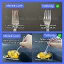 Garpu Makan Plastik Kuat Tebal Trifinity Panjang Murah Bening / Hitam / Putih Per Dus Jskrm