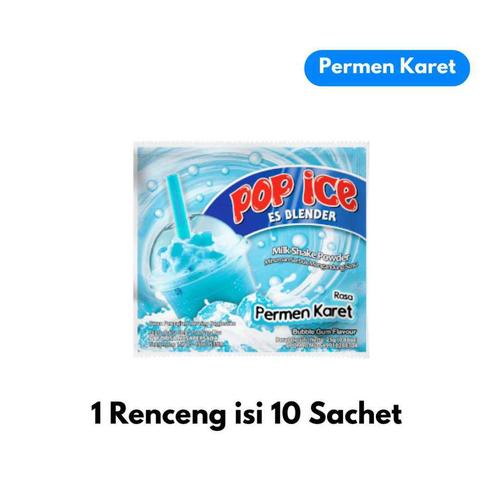 Pop ice 25gr Es Blender Per Renceng isi 10 Sachet Minuman Serbuk Aneka Rasa Durian Melon Coklat Taro Vanilla blue Avocado Cappucino Permen karet Strawberry Mangga