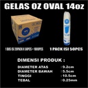 Gelas oz HALAL Oval Tebal 12oz 14oz 16oz 18oz 22oz Datar Rata Dus Bening Cup Plastik Bulat Dus JsKrm
