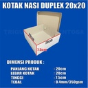 Kotak Nasi Tebal u Katering Dus uk 18x18 / 20x20 Duplex Putih Kraft Coklat per Pack