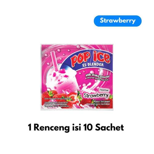 Pop ice 25gr Es Blender Per Renceng isi 10 Sachet Minuman Serbuk Aneka Rasa Durian Melon Coklat Taro Vanilla blue Avocado Cappucino Permen karet Strawberry Mangga