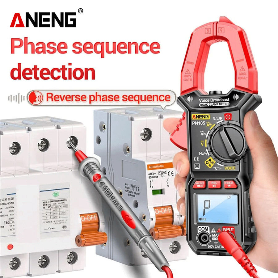 Aneng PN105 Pro 6000 Counts Voice Broadcast ClampMeter 600A AC Current