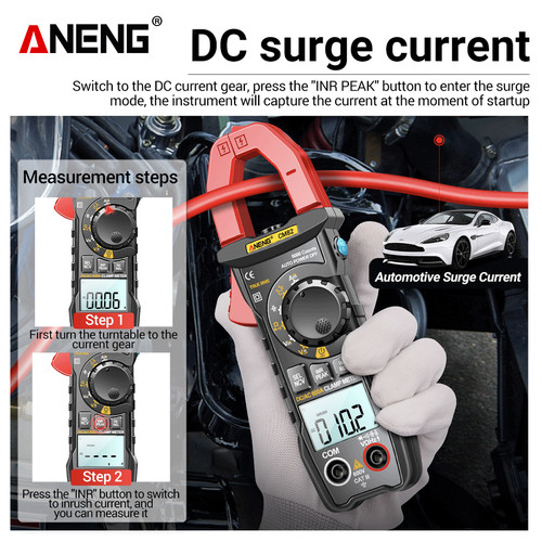 Aneng CM82 Clamp Meter DC/AC 600A Current Voltage 6000 Counts Multimeter Ammeter Tester Car Amp Hz Capacitance NCV Ohm Test