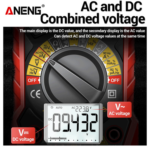 Aneng SZ20 25000 Counts Multimeter Smart Manual Range Meter NCV AC DC Ohm Hz Tester Tools Original