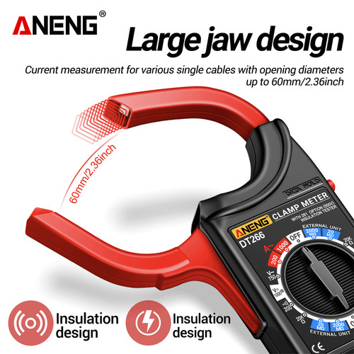Aneng DT266 Clamp Meter AC Current 1000A Tang Amper AC DC Volt