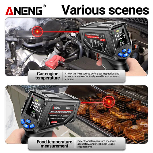 Aneng TH06 Infrared Laser Thermometer High/Low Temperature Gun Ori
