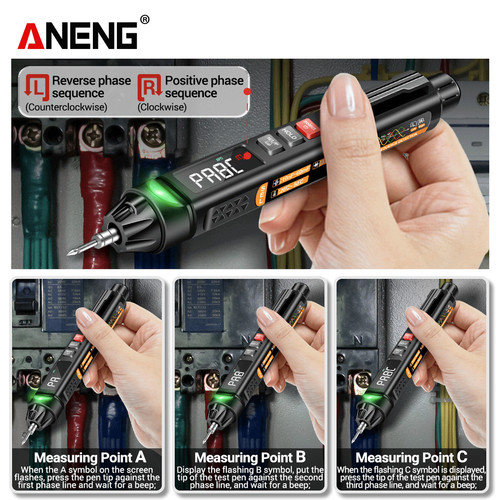 Aneng A3009 Pro Mini Pen Multimeter Voice Broadcast 6000 Counts NCV