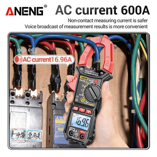 Aneng PN105 Pro 6000 Counts Voice Broadcast ClampMeter 600A AC Current