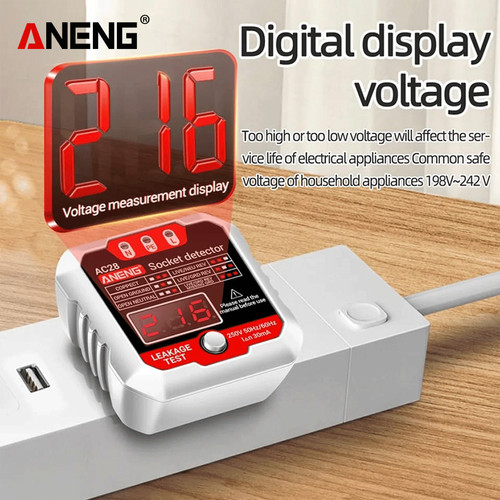 Aneng AC28 Smart Socket Tester Socket polarity detector RCD 30mA Ori