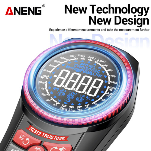 Aneng SZ312 Dial Multimeter AC/DC NCV LED Test 6000 Counts AUTO Multimeter Backlight Adjustable