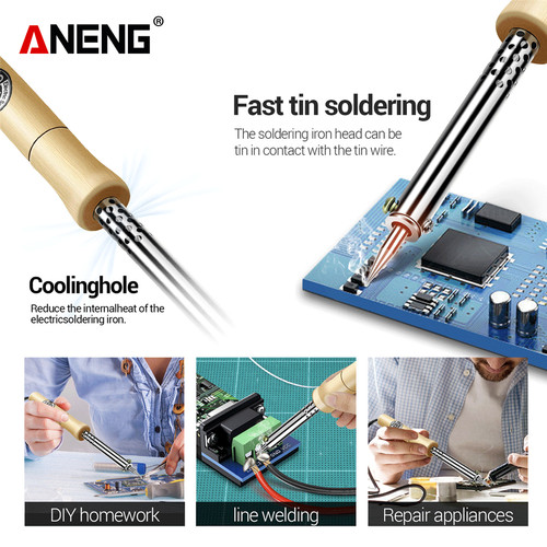 Aneng SL501 Solder Listrik Gagang Kayu Soldering Iron Handle Solder Listrik 60W
