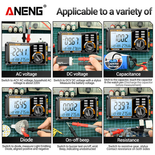 Aneng 612 Pro Smart 3 in 1 Digital Multimeter 4000 Count Voltage Capacitance Measurement Tester