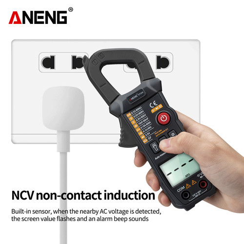Aneng ST208 Digital Clamp Meter Multimeter 6000 counts Fire Detection AC Current