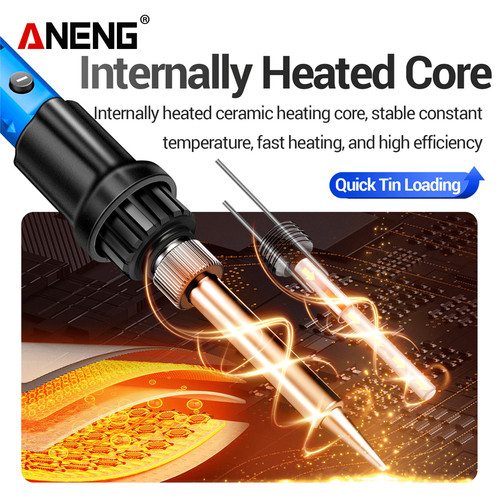 Aneng Sl105 Adjustable Temperature Electric Soldering Iron 60W Ceramic Heating Core Soldering Tool