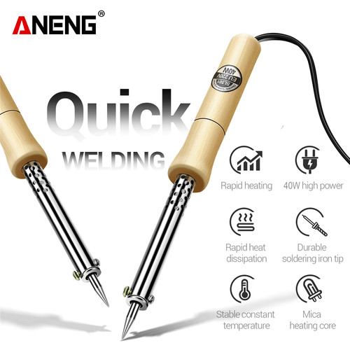 Aneng SL501 Solder Listrik Gagang Kayu Soldering Iron Handle Solder Listrik 40W