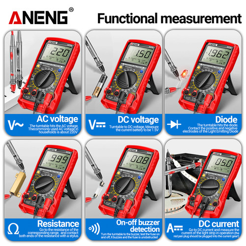Aneng SZ26 Pro Multitester 1999 Count Smart High Precision Closed Angle Measure Car Tester Tools