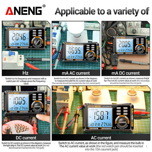 Aneng 612 Smart 3 in 1 Digital Multimeter 4000 Count Voltage Capacitance Measurement Tester