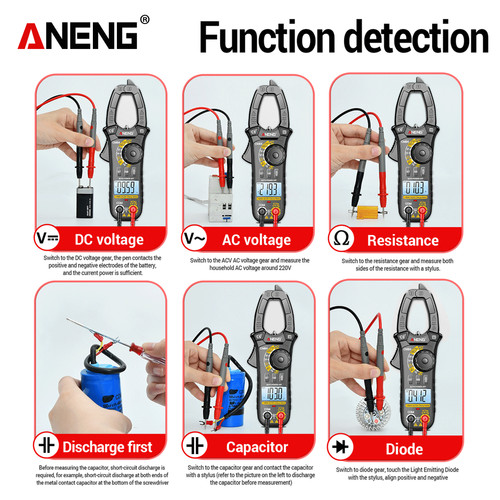 Aneng CM84 Pro Digital Clamp Meter DC/AC Current 4000 Counts MultimeterTester Car Amper Capacitor