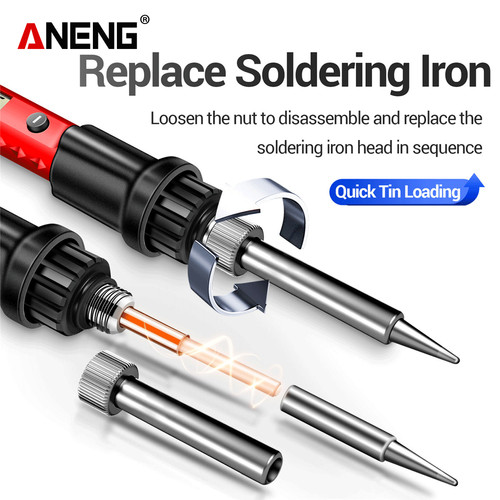 Aneng SL105 Solder Listrik Iron 60W Adjustable Temperatur Suhu 180-520 C Original