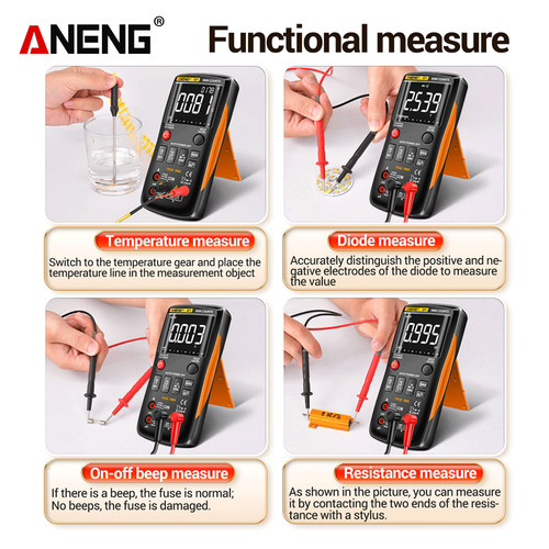 Aneng Q1 Pro Multimeter Digital True RMS 9999 Counts Transistor Capacitor NCV Testers Original