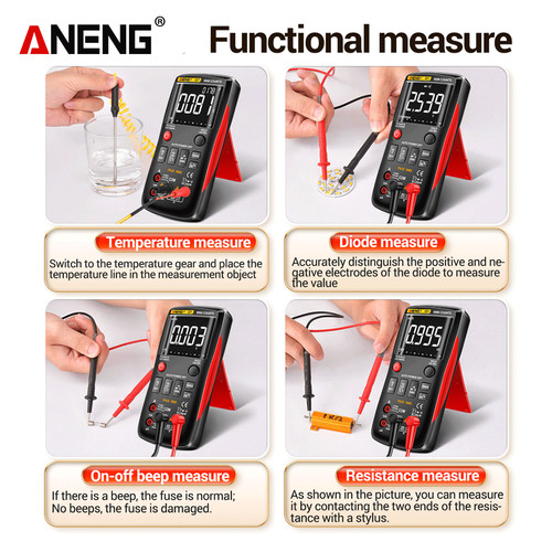 Aneng Q1 Pro Digital Multimeter True RMS 9999 Counts Transistor Capacitor NCV Testers Original