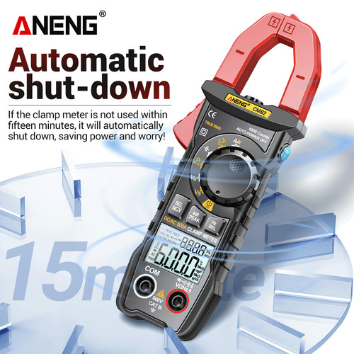 Aneng CM82 Clamp Meter DC/AC 600A Current Voltage 6000 Counts Multimeter Ammeter Tester Car Amp Hz Capacitance NCV Ohm Test