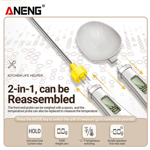 Aneng HTC-6 2 in 1 Electonic Thermometer & Timbangan Dapur Sendok