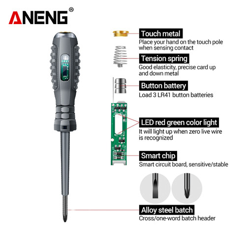 Aneng B05 Obeng Tespen Neon Bohlam Screw Phillips Magnetik Bits