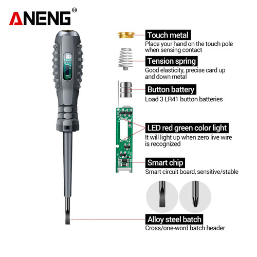 Aneng B05 Obeng Tespen Neon Bohlam Screw Slotted Magnetik Bits