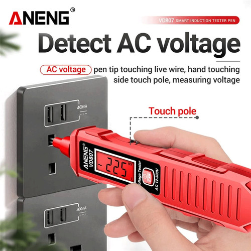 Aneng VD807 Smart Induktif Tampilan Digital Test Pen Zero Fire Wire