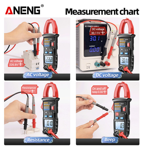 Aneng AT619 Pro Digital Voice Broadcast Multimeter AC Volt Clamp Meter