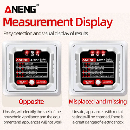 Aneng AC27 Smart Socket Tester Electroscope Meter Circuit Breaker Find