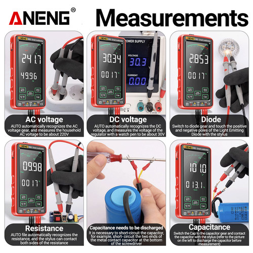 Aneng 683 Pro 6000 Counts Digital Multimeter Smart Touch Screen Diode