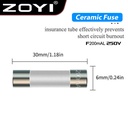 ZOYI Fuse Keramik Fuse For Multimeter Instrument 200mA 6mm x 20mm 250V