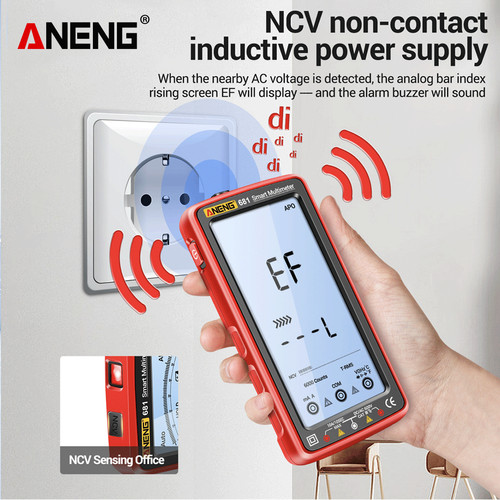 Aneng 681 Pro Smart Anti-burn Rechargeable Multimeter Hz Diode Ori