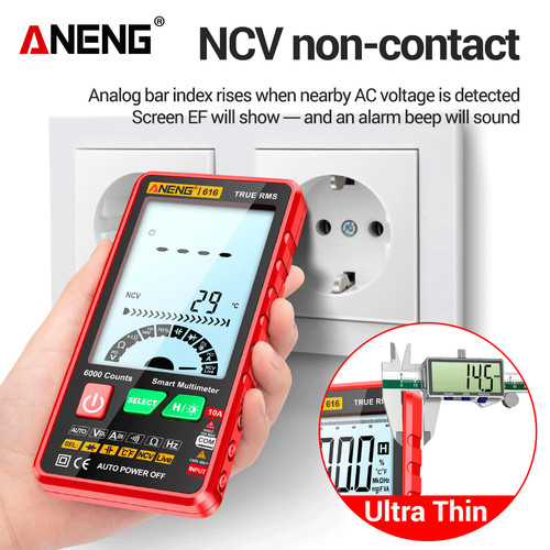 Aneng 616 Digital Multimeter 6000 Counts Ultra thin Intelligent Ori