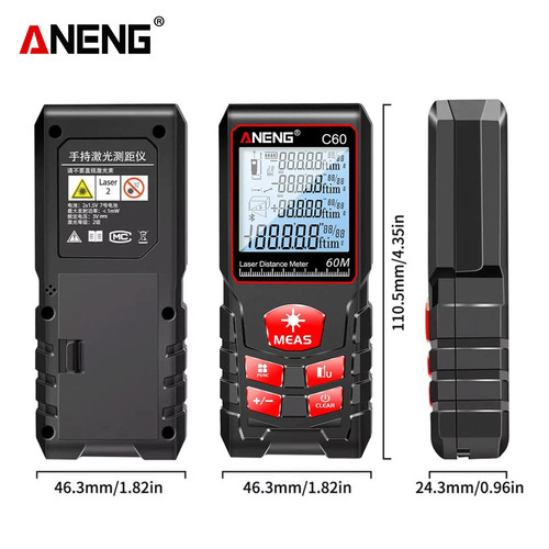 Aneng C60 Pengukur Jarak Laser Digital Distance 60 Meter Original