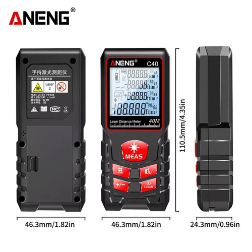 Aneng C40 Digital Laser Rangefinder Jarak Distance 40 Meter Original