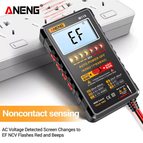 Aneng M119 Portable Digital Multimeter Count 6000 Transistor Original