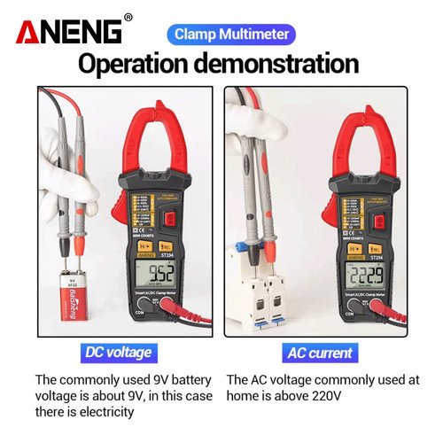 Aneng ST194 Digital 6000 Counts Multimeter Clamp Meter DC/AC Original