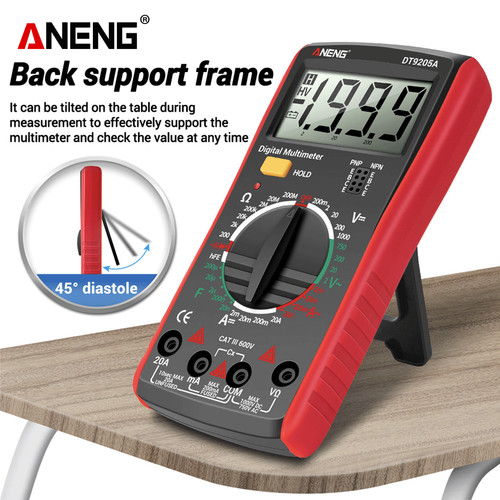 Aneng DT9205A-3 Digital Multimeter hFE Transistor Buzzer Original