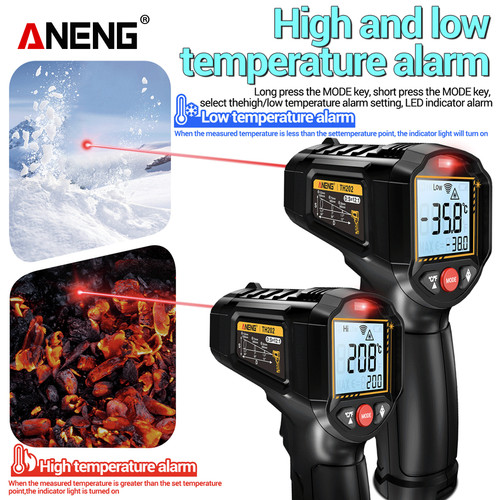 Aneng TH202 Thermometer Gun Infrared Laser Car Test Non Contact IR Laser Heat Temperature