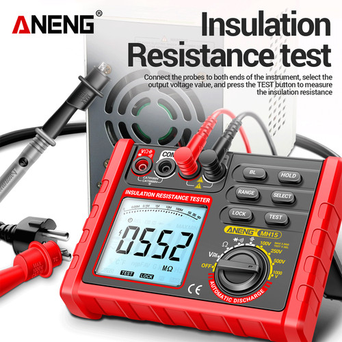 Aneng MH15 Insulation Resistance Multifunctional Digital Meter AC/DC Voltage LCD Megohmmeter Tester