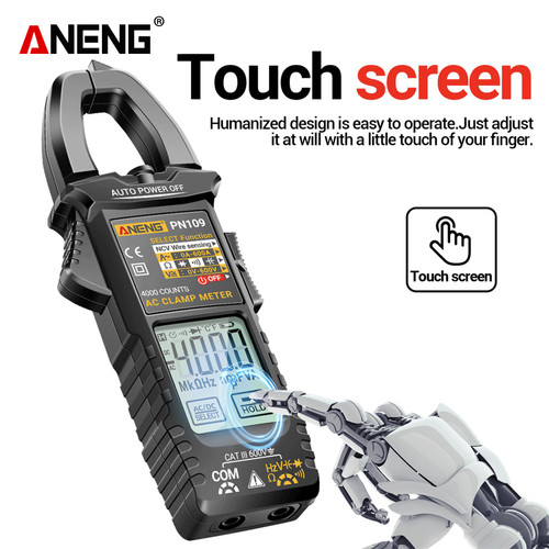 Aneng PN109 Pro Smart 600A High AC Current Clamp Meter Touch Screen Display Tester 4000 Counts