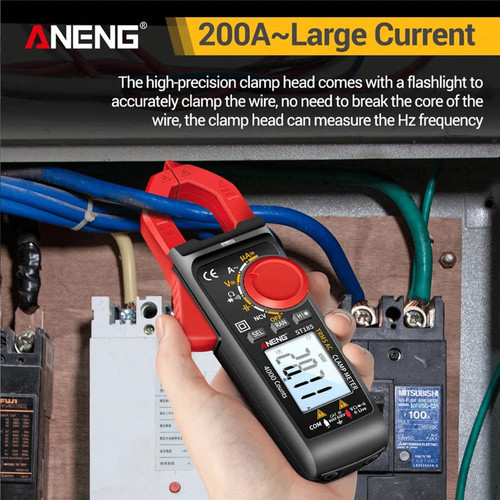 Aneng ST185  Digital Clamp Meter Multimeter 4000 Counts True RMS 200A
