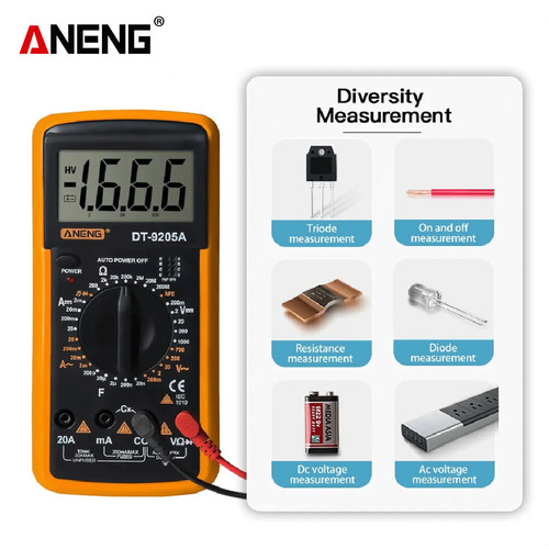 Aneng DT9205A Digital Multimeter Diode Continuity Capacitor Original