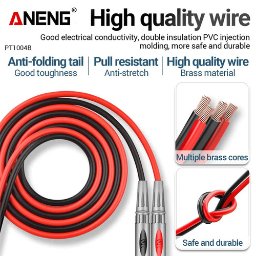 Aneng PT1004B Kabel Multimeter Probe Tes Jarum Pin Digital 1000V 10A